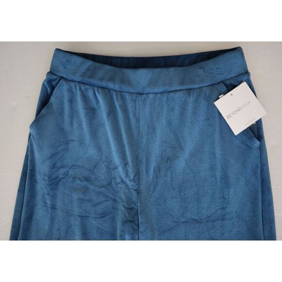 Beyond Yoga NV1221 Women's Sz M Celestial Blue Velvet Elevate Long Pants - Picture 7 of 10
